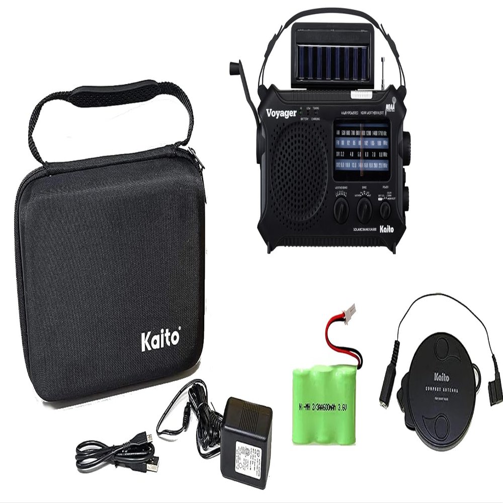 Kaito Voyager KA500 Emergency Radio Deluxe Bundle in Black
