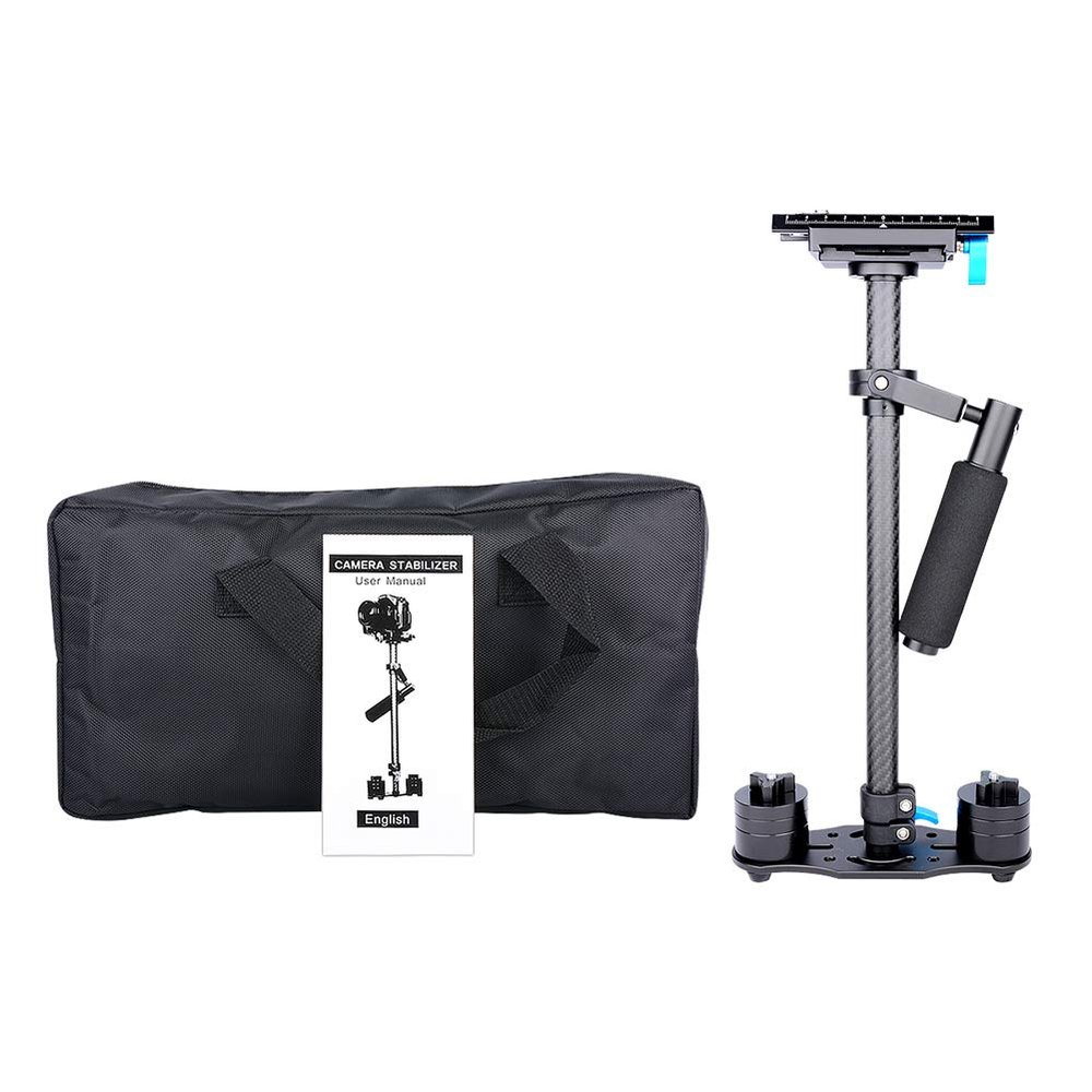 Camera Stabilizer S60T Carbon Fiber Handheld Stabilizer with Quick Release Plate for DSLR Cameras, S60T Carbon Fiber Handheld Stabilizer with Quick Release Plate (black)