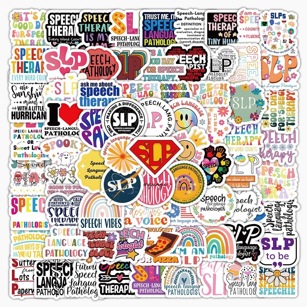 106PCS Speech Language Pathologist Stickers,SLP Sticker,Water Bottle Laptop Sticker, Speech Language Pathologist Gifts