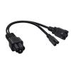 JORINDO IEC320 C6 to 1-15R+C7 Y Splitter Power Cable.C6 to Household 2-Hole Socket 1-15R and Figure 8 Jack Adapter.C7/USA Socket 2 in 1 c6 Adapter Cable.1FT/0.3M (C6 to C7+1-15R) view 3