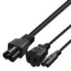 JORINDO IEC320 C6 to 1-15R+C7 Y Splitter Power Cable.C6 to Household 2-Hole Socket 1-15R and Figure 8 Jack Adapter.C7/USA Socket 2 in 1 c6 Adapter Cable.1FT/0.3M (C6 to C7+1-15R) view 4