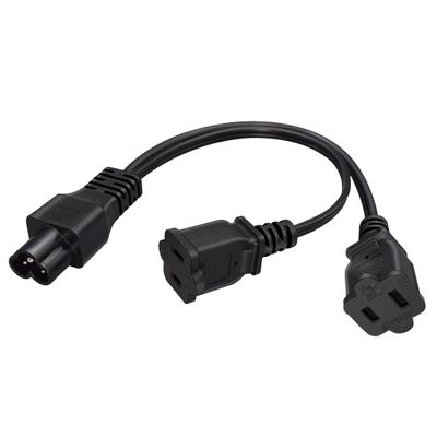 JORINDO IEC320 C6 to NEMA 1-15R Y Splitter Power Cable.Dual nema 1-15r Female Socket to C6 Plug Adapter Converter AC Power Supply Cord,1FT/0.3M (C6 to 2 X 1-15R)