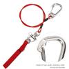 Glomora Freediving Lanyard 316 Pro Stainless Steel Safety Rope with Wristband Dive Safe Lifeline Red for Diving Competitions view 2