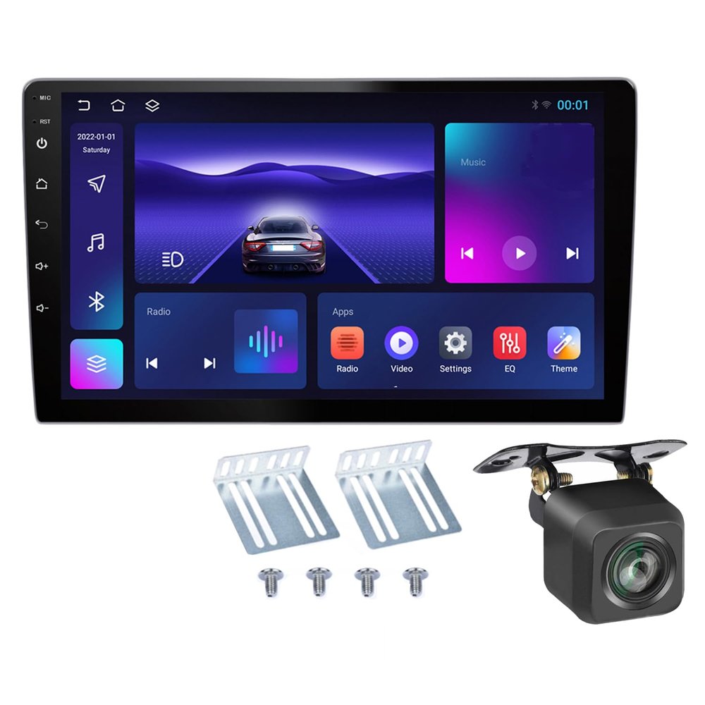10 Inch Car Stereo Andriod with CarPlay, Android Car Stereo with WiFi, GPS Navigation Bluetooth Backup Camera 2GB+32GB Audio Receiver