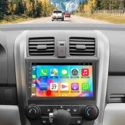 Car Stereo Radio for Honda CRV 2007-2011, Android 12.0 (4G RAM 64G ROM) 9 Inch 5G WiFi CRV Radio Support Carplay/Android Auto,GPS Navigation with Bluetooth,Backup Camera 1080P,SWC/FM Radio