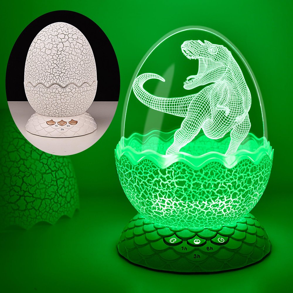 Childrenlive Dinosaur Gift for Kids - Dinosaur Egg Night Light withTouch Control, 1100mAh Rechargeable, Color-Changing & Timer, Magical Gift Gift for Boys & Girls