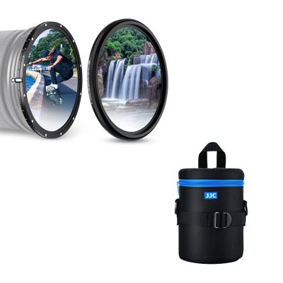 JJC Deluxe Lens Case Pouch Bag & 72mm True Color ND Filter ND2.5-1000(1-10 stop) for Canon EF 50mm f/1.2L USM, EF 85mm f/1.2L II USM Lens and More