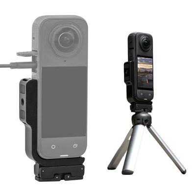 Aluminum Frame Cage for Insta360 X4,Horizontal Shooting Frame with Magnetic Adapters and Standard 1/4 Threaded Holes Compatible with Insta360 X4 Action Cameras