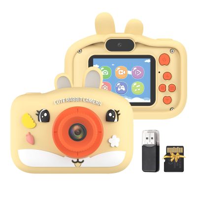 Andoer 1080P Kids Digital Camera Digital Video Camera for Kids Dual Lens 2.0 Inch IPS Screen 8X Zoom Selfie Timer OTG Music Game Play with 32GB TF Card USB Card Reader Neck Strap Birthday Christmas