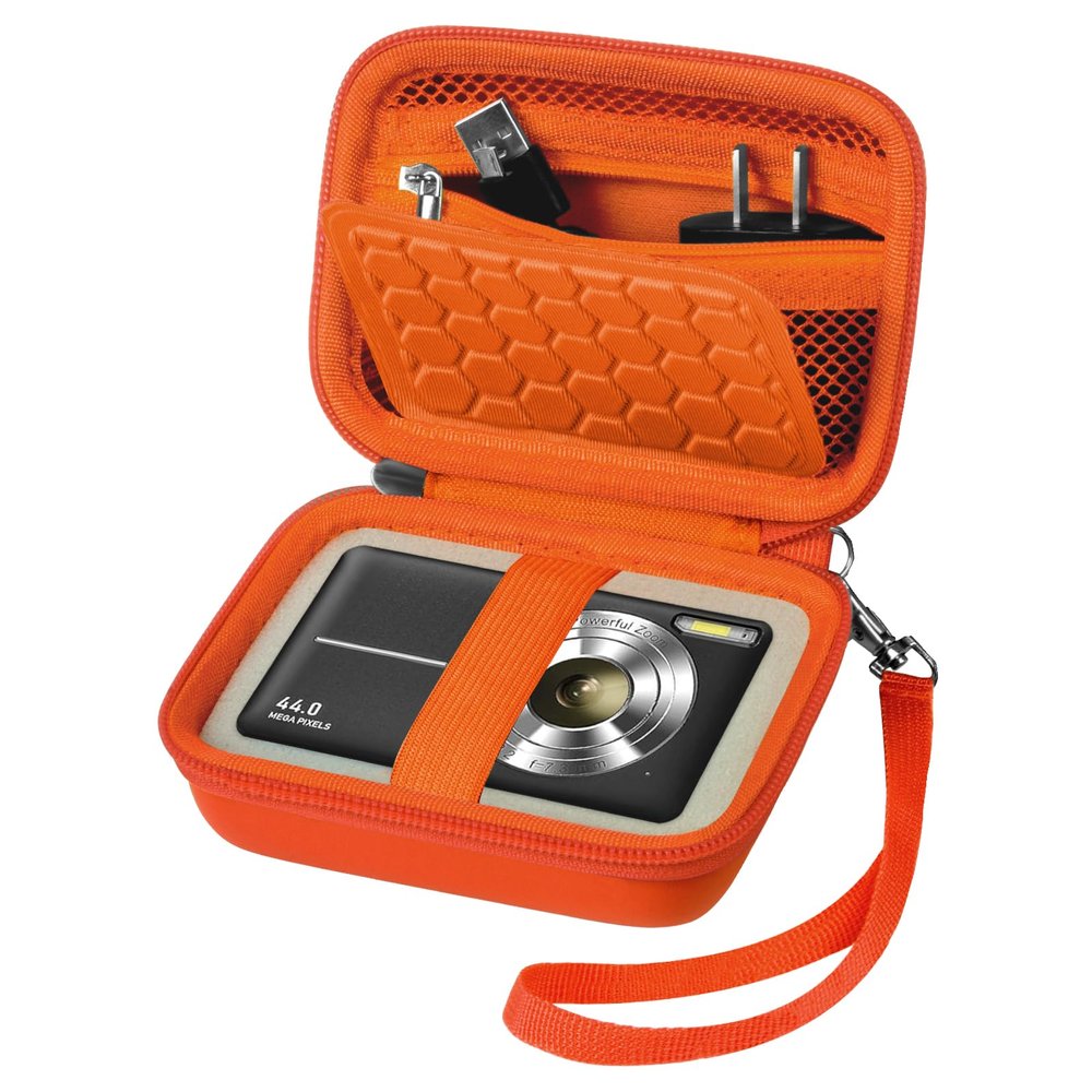Comecase Carrying & Protective Case for Digital Camera, for Comkory/for Kodak Pixpro/for Canon PowerShot ELPH 180/190 / Sony DSCW800 / DSCW831 Cameras for Travel - Orange