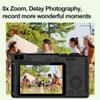 Andoer 1080P Kids Digital Camera with Tripod Mini Video Camera for Kids 12MP 2.4 Inch IPS Screen Built-in Battery with Neck Strap Mini Desktop Tripod Birthday for Boys Girls, White view 4