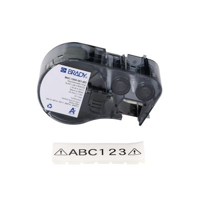 Brady Repositionable Multi-Purpose Vinyl Labels for M410, M510 and M511 Printers - Black on White (25.40mm x 7.62m)