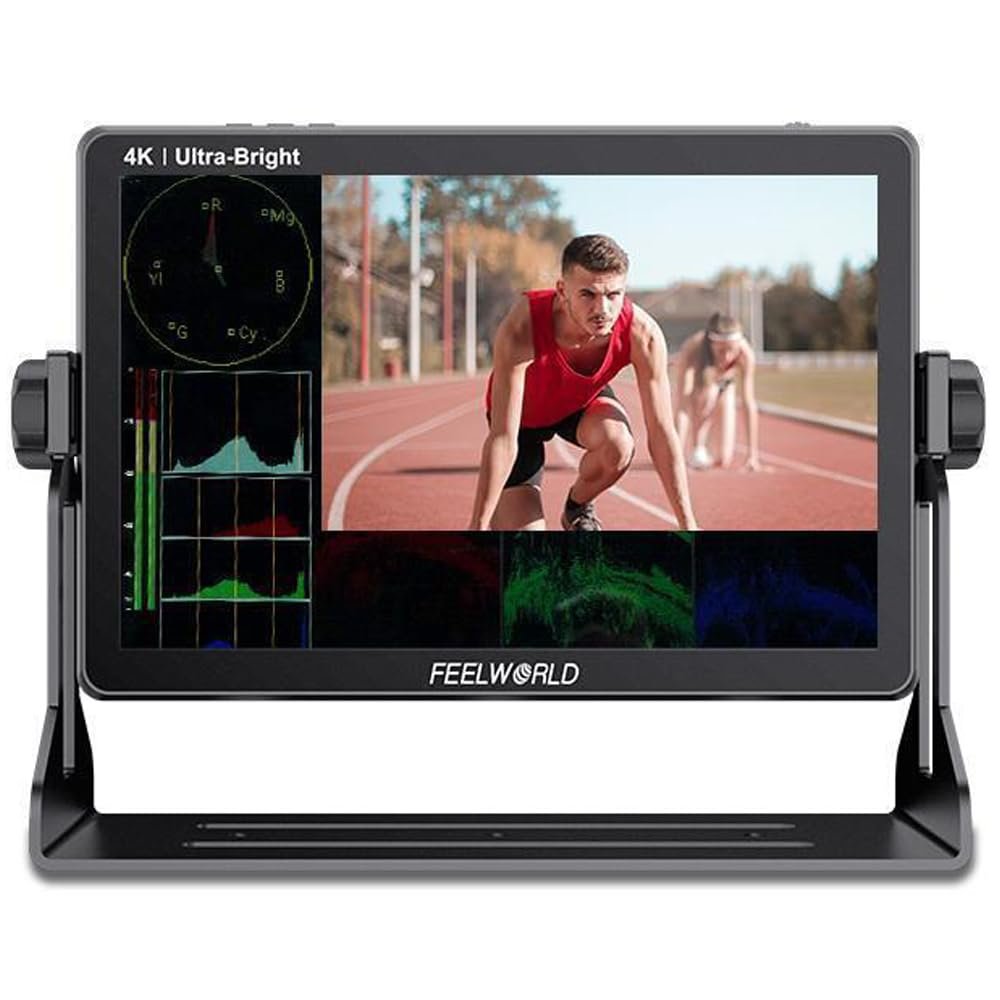 FEELWORLD LUT11 10.1 Inch Touch Screen Ultra Bright 2000nit DSLR Camera Field Monitor 4K HDMI SDI 1920X1200 IPS Panel AC Monitor with F970 External Power 3D LUTs HDR Monitoring (DL-FL-LUT11H)