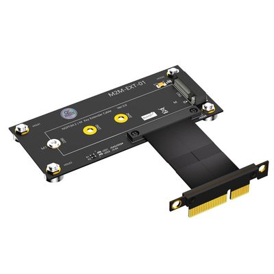 DirectNine Basics HLT M.2 NGFF nvme M-Key SSD to PCI- E 4X Extension Cable with Magnetic Pad (Line Length: 10cm)