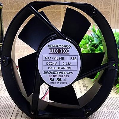 AJSWISH MA1751L24B FSR MECHATRONICS DC24V 0.48A 17251 Double Ball Fan for MA1751L24B-FSR Fan