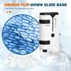 100x-250x Pocket Microscope for Kids Adults, Protable Handheld Miniscope, Mini Microscope Kit for Kids Adults Home School Lab Biology Science Education, White view 4