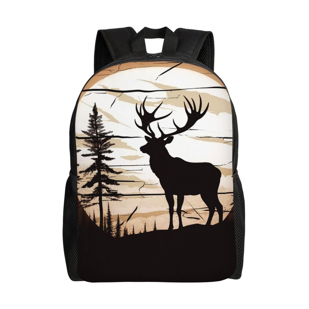 VTCTOASY Backpack Travel Laptop Backpack For Men Women Lightweight Rucksack Wild Elk Silhouette Casual Daypack