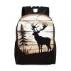 VTCTOASY Backpack Travel Laptop Backpack For Men Women Lightweight Rucksack Wild Elk Silhouette Casual Daypack view 1