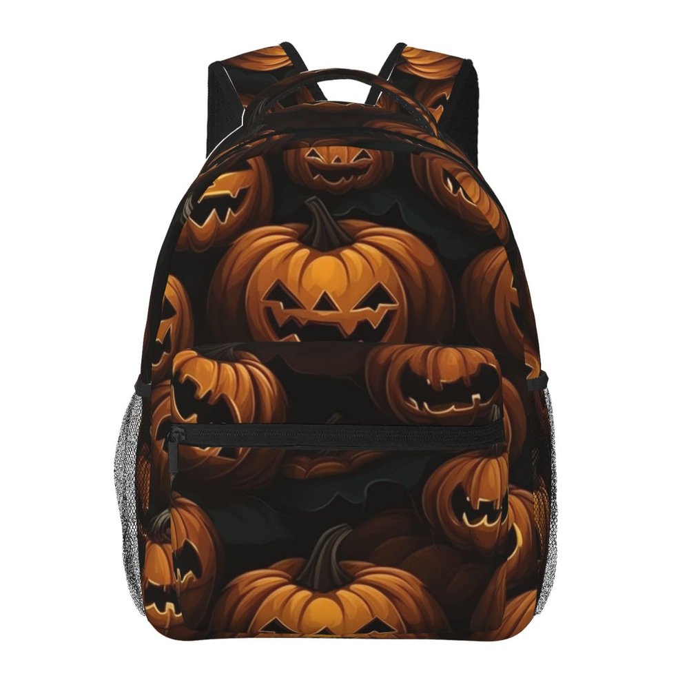 LZQPOEAS Backpack Casual Daypack for Men Women Halloween Pumpkin Patterns Laptop Backpack Lightweight Travel Bag Shoulder Bag for Work Hiking