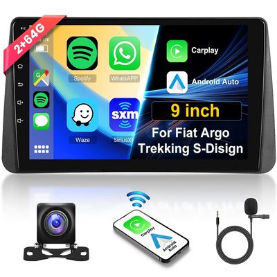 2G+64G for 2019-2022 Fiat ArgoTrekking S-Disign,Dykucic Car Stereo with Wireless Carplay Android Auto, Touch Screen Bluetooth Car Radio Support GPS Navigation WiFi HiFi Audio FM USB+HD Backup Camera