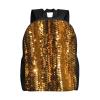 VTCTOASY Backpack Travel Laptop Backpack For Men Women Lightweight Rucksack Gold Sequin Sparkle Casual Daypack view 1