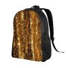 VTCTOASY Backpack Travel Laptop Backpack For Men Women Lightweight Rucksack Gold Sequin Sparkle Casual Daypack view 2