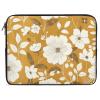 17inch Laptop Sleeve Bag Gold and White Flowers Laptop Bag Shockproof Computer Carrying Cover Slim Briefcase Handbag view 1
