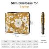 17inch Laptop Sleeve Bag Gold and White Flowers Laptop Bag Shockproof Computer Carrying Cover Slim Briefcase Handbag view 2