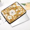 17inch Laptop Sleeve Bag Gold and White Flowers Laptop Bag Shockproof Computer Carrying Cover Slim Briefcase Handbag view 3