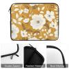 17inch Laptop Sleeve Bag Gold and White Flowers Laptop Bag Shockproof Computer Carrying Cover Slim Briefcase Handbag view 4