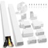 Cord Hider Kit 126in (8 x L15.7in) - ZhiYo Cable Covers for Wires on Wall, Wire Hider for Wall Mounted TV, White Cable Raceway, Paintable Cord Cover Cable Management for Home Office, W1.54in x H0.75in view 1