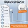 Cord Hider Kit 126in (8 x L15.7in) - ZhiYo Cable Covers for Wires on Wall, Wire Hider for Wall Mounted TV, White Cable Raceway, Paintable Cord Cover Cable Management for Home Office, W1.54in x H0.75in view 3