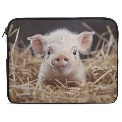 17inch Laptop Sleeve Bag Straw and Piglet Laptop Bag Shockproof Computer Carrying Cover Slim Briefcase Handbag