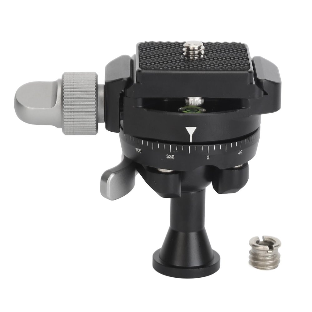 360 Degree Panoramic Inverted Ball Head, Aluminum Alloy Mini Tripod Ball Head with Conversion Screw Quick Release Plate, for SLR Camera, Mobile Phone