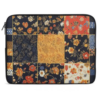 12inch Laptop Sleeve Bag Block Print Pattern Laptop Bag Shockproof Computer Carrying Cover Slim Briefcase Handbag