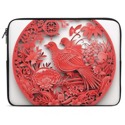 17inch Laptop Sleeve Bag Bird and Paper Cutout Laptop Bag Shockproof Computer Carrying Cover Slim Briefcase Handbag