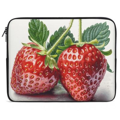 17inch Laptop Sleeve Bag Two Strawberries Laptop Bag Shockproof Computer Carrying Cover Slim Briefcase Handbag