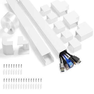YCLYC Cord Covers for Wires, Large Cord Hider for Wall Mount TV, White Cable Covers, Hide Cords, 10 x L15.7in W1.54in H0.74in