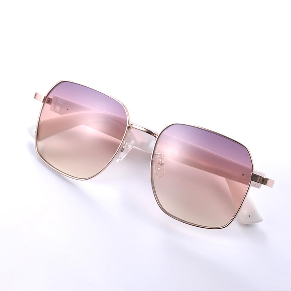 Yosugar Smart Glasses for Men and Women,Bluetooth Glasses with Mic & Speakers,Fast Charging Audio Glasses Support Wake Up Voice Assistant (Pink)