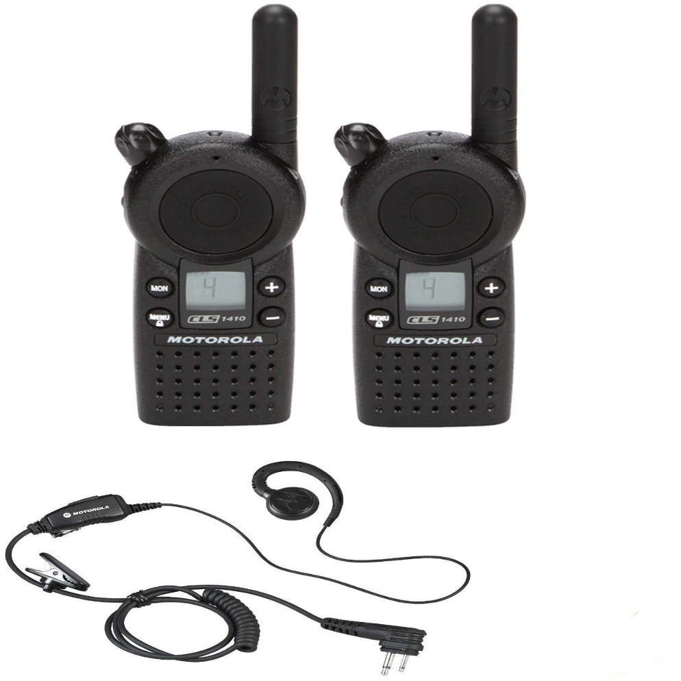 Motorola CLS1410 Two Way Radio Walkie Talkies with Headsets (Renewed)