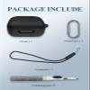 Case for Soundcore by Anker P30i Earbuds, Soft Silicone Protective Portable Scratch Shock Resistant Hard Shell with Cleaner Kit & Carabiner & LanyardBlack view 2
