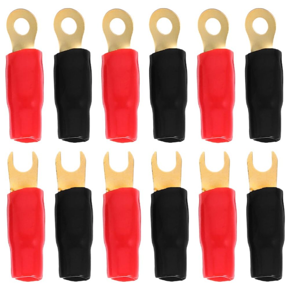 JECOMPRIS 6pairs Insulated Wire Terminals Crimp Connectors for Automotive Use Secure Speaker Wire Connector Kit Easy Installation and Sturdy Construction and Options