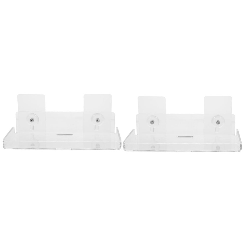 Mikikit 2sets Security Camera Wall Shelf Floating Wall Mount Floating Shelf Easy Install No Drilling Bracket