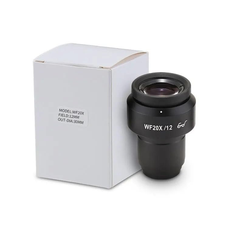 ZGYDNM Microscope Kit WF20X 12mm Hight Eyepiont Eyepiece Lens for Stereo Microscope with Mounting Size 30mm and Reading Scale Reticle Ruler 0.1mm Microscope Lens Adapters