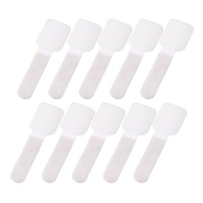 DirectNine Basics Cable Organizer for Home and Office Electronics, 10pcs White, 3cmx9cm