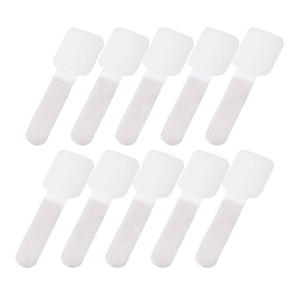 DirectNine Basics Cable Organizer for Home and Office Electronics, 10pcs White, 3cmx9cm