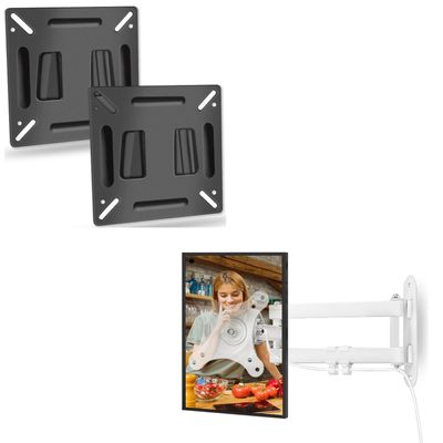 Alrhipvm Wall Mount for Echo Show 15, Full Motion Monitor Mount for 10-30 TV Screens, Monitor Wall Mount RV TV Mount for 14-27 Monitors