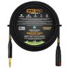 15 Foot - WBC-PRO-Quad Ultra-Silent, Ultra-Flexible, Balanced Star-Quad Headphone Extension Cable with  (6.35mm) Neutrik Male TRS Plug to Locking Female TRS Jack & Black Tweed Jacket view 1