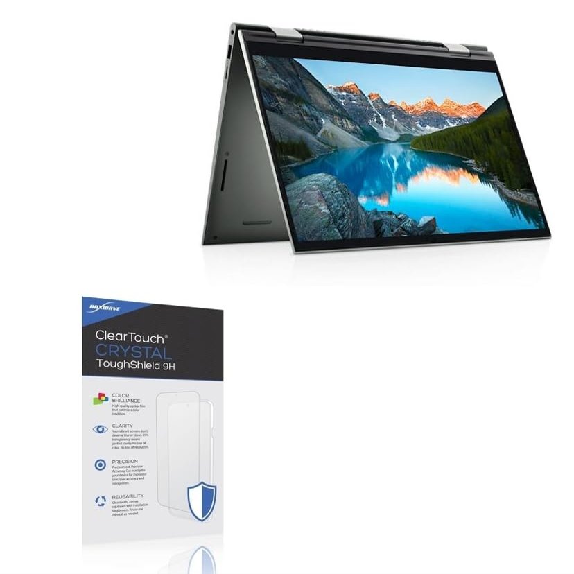 BoxWave Screen Protector Compatible with Dell Inspiron 14 2-in-1 (7415) - ClearTouch Crystal ToughShield 9H (2-Pack), Clear 9H Tough Flexible Film Screen Protector