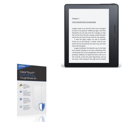 BoxWave Screen Protector Compatible with Amazon Kindle Oasis (1st Gen 2016) - ClearTouch Crystal ToughShield 9H (2-Pack), Clear 9H Tough Flexible Film Screen Protector